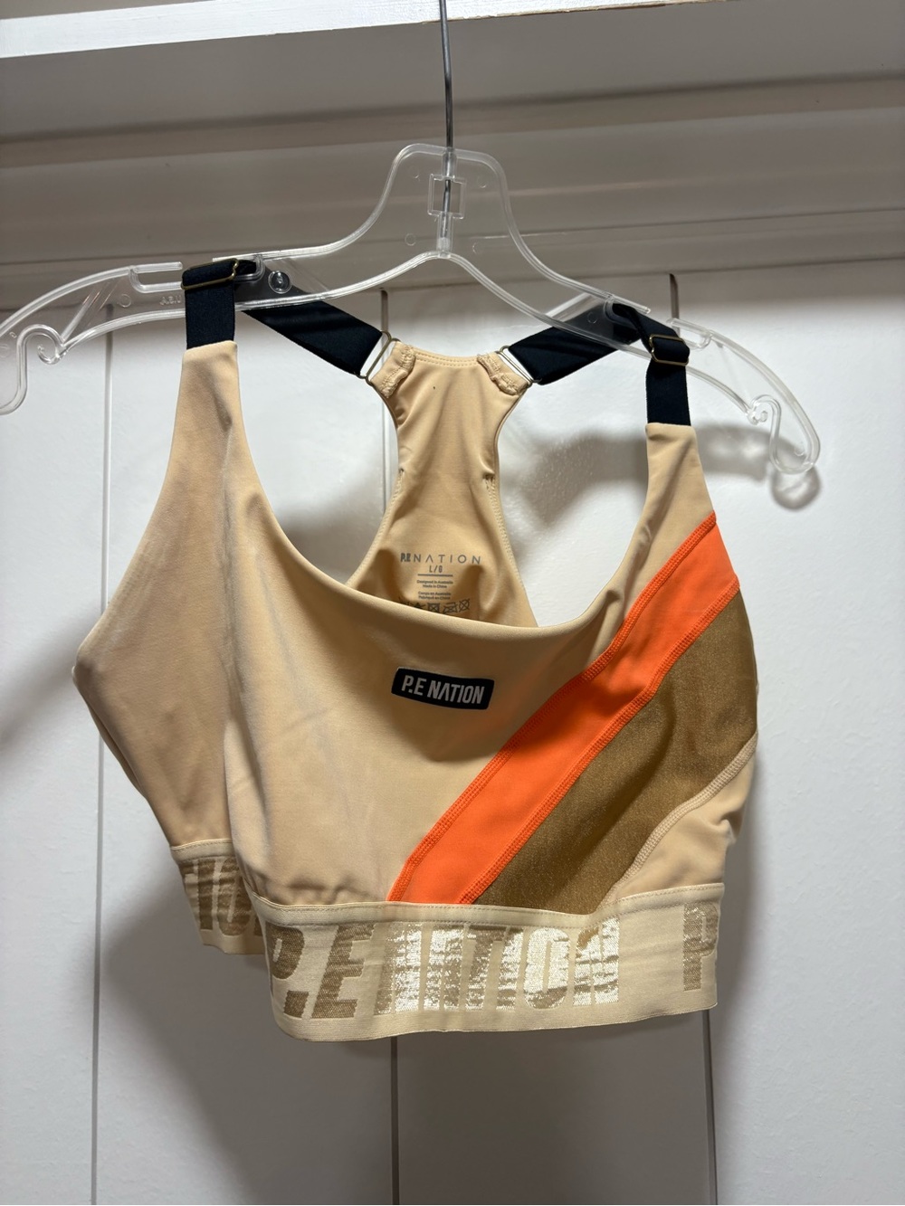 P.E NATION Comeback Sports Bra Ladies Wheat Brown Size Large